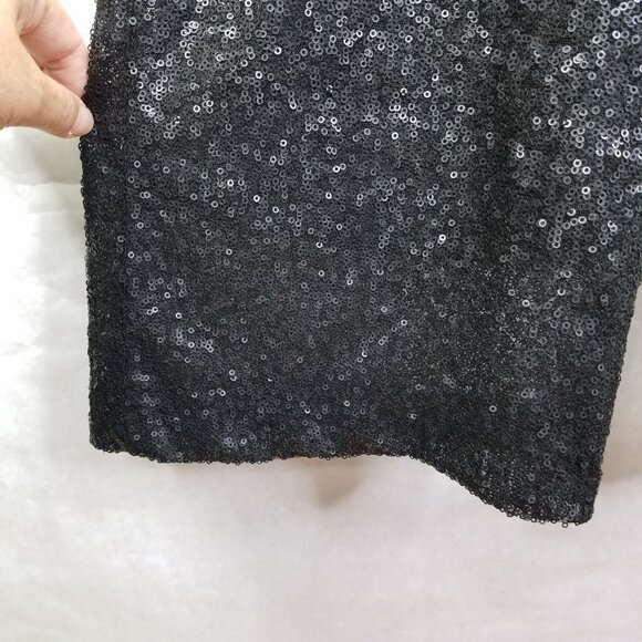 Akira Chicago Flare Pants Women L High Waist Semi Sheer Sequin Black Sparkle NEW - Picture 6 of 16